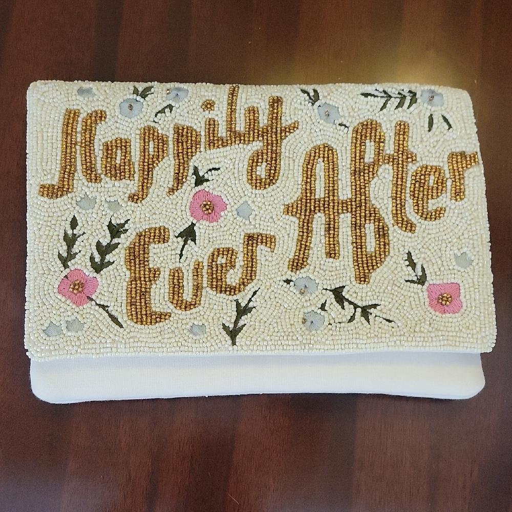Happily Ever After Beaded Clutch with Floral Design